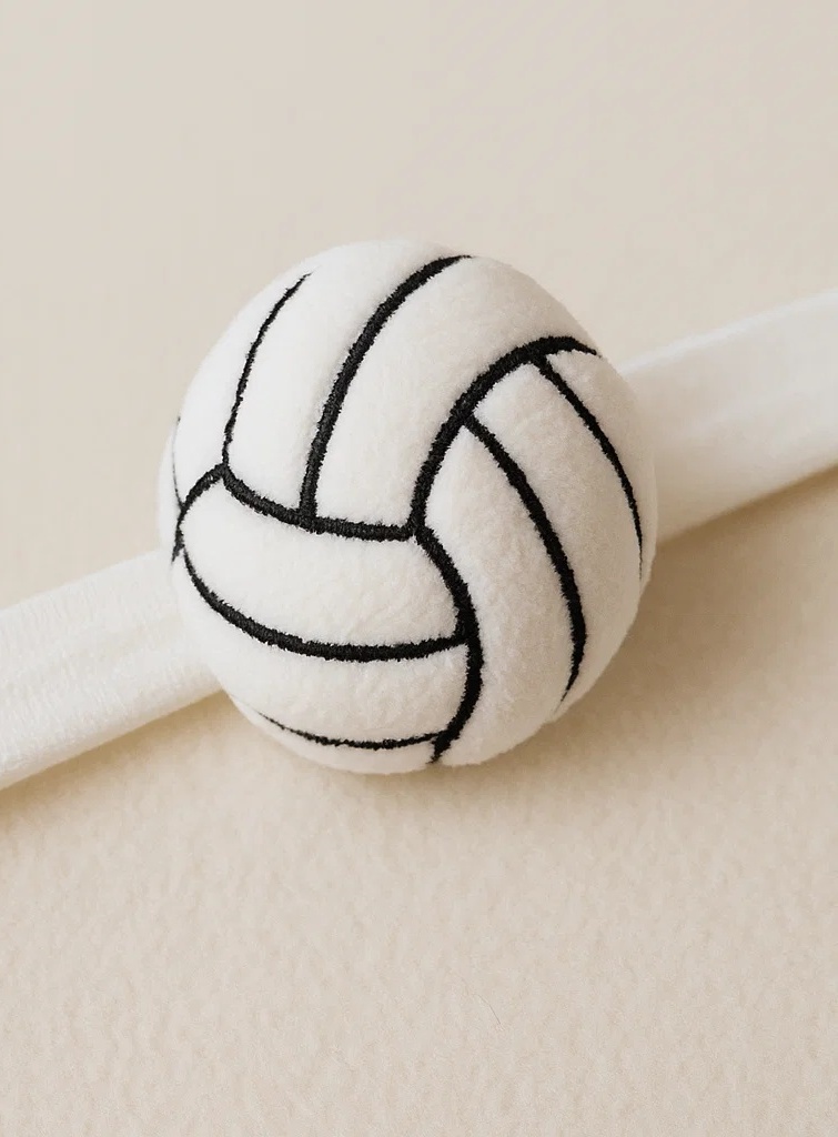 Cute Volleyball Plush Baby Headband – Sporty Spike Style